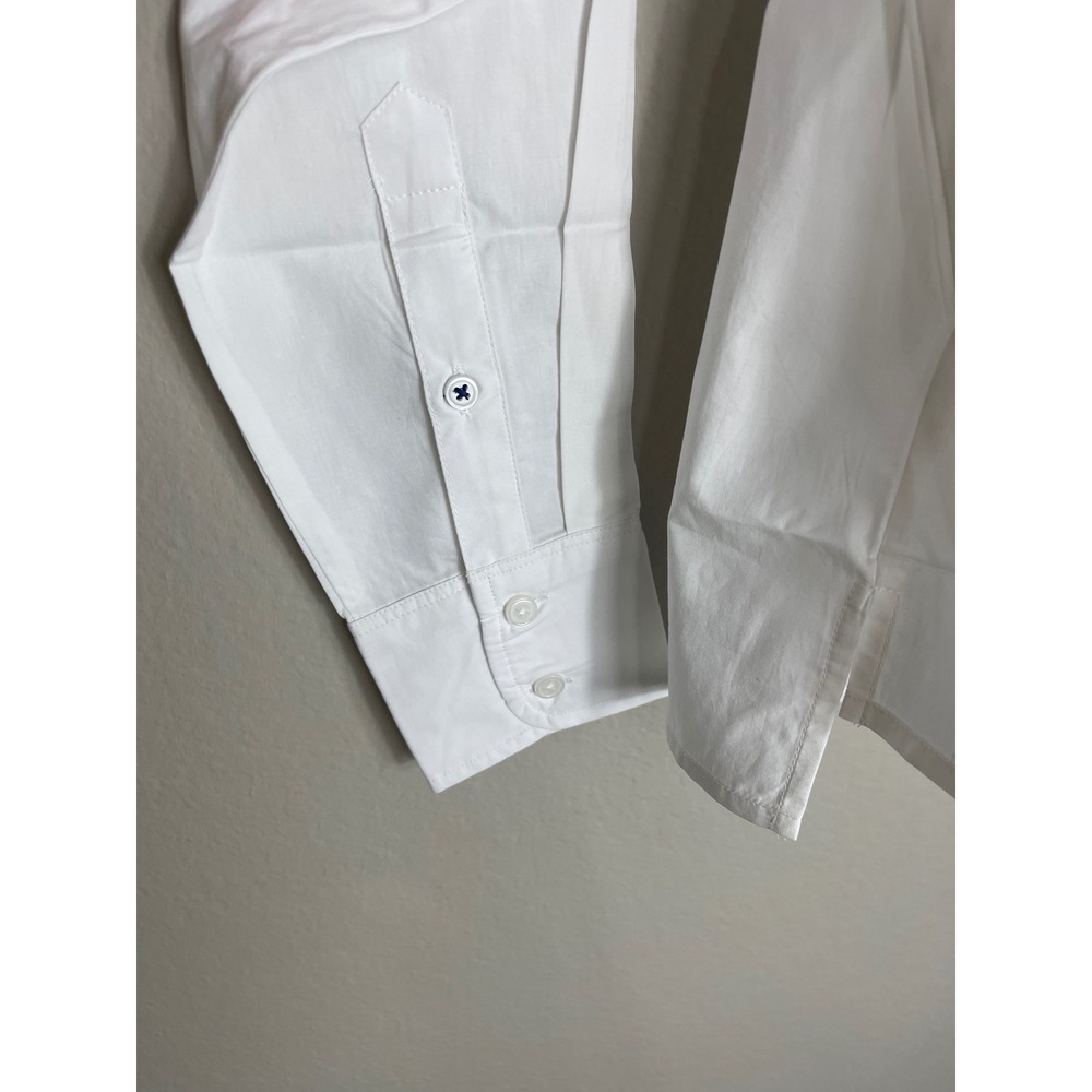 J.Crew Relaxed Fit Cropped Button Up Shirt White Women's Size 2 - Picture 6 of 9